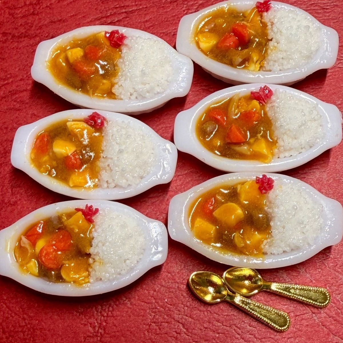 ミニチュアフード カレーライスセット 410カレーライスセット⭐️ミニチュアフード ドールハウスおもちゃ