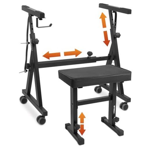 STRICHピアノキーボードスタンドZ型&椅子セットステージスタジオライブ