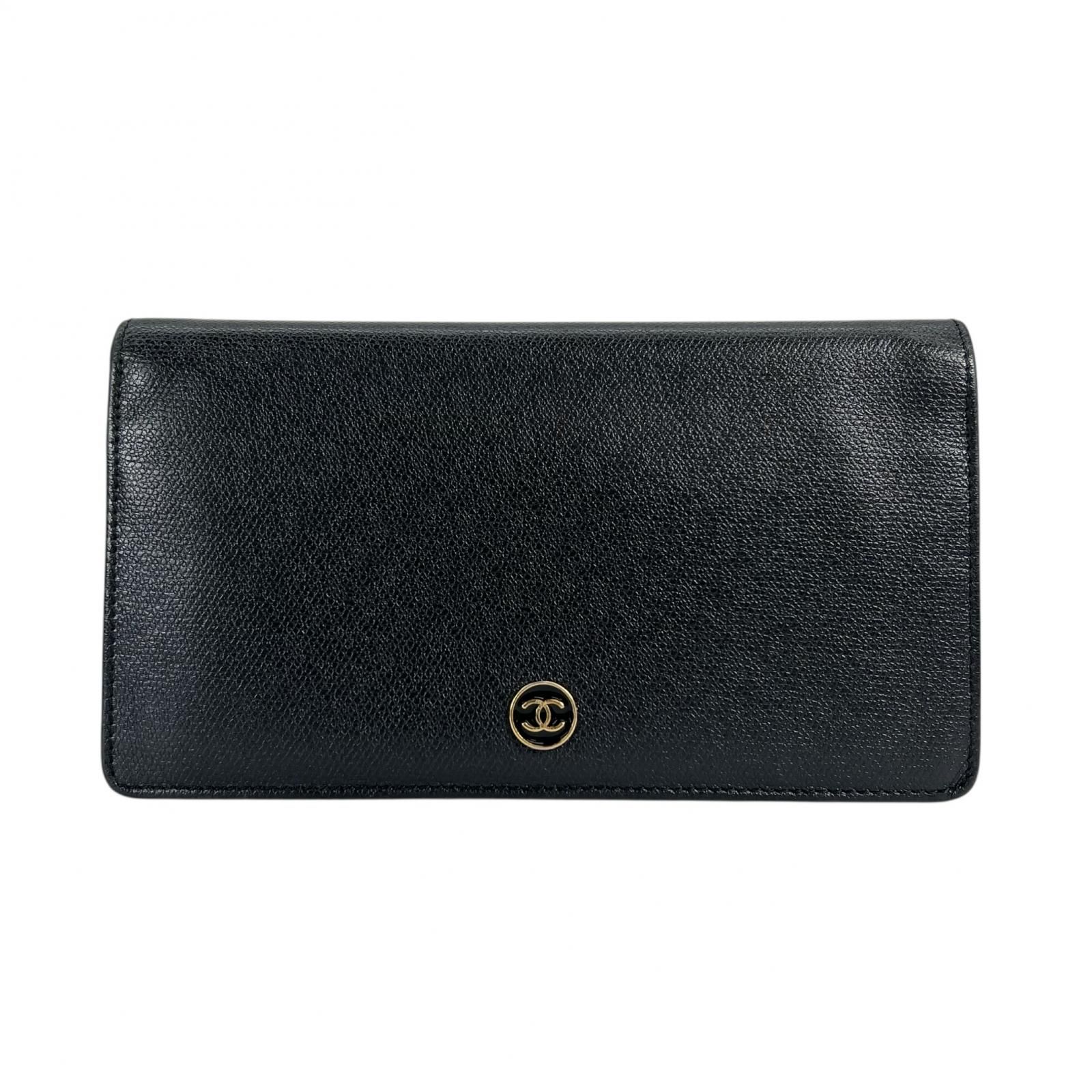 美品 CHANEL シャネル A20904 長財布 レザー ブラック レディース 