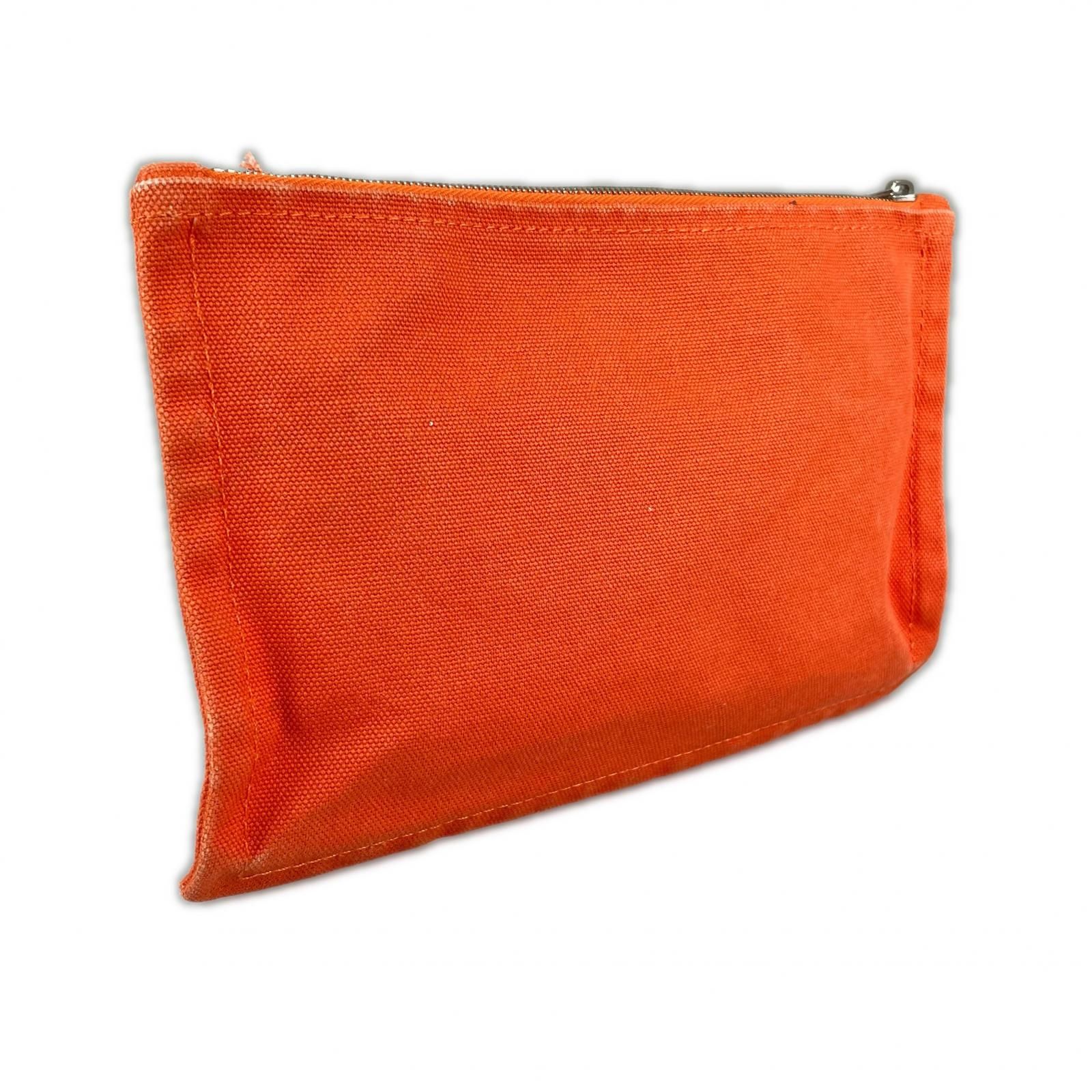 HERMES ポーチ オレンジ キャンバス HERMES エルメス ヨッティングフラットGM ポーチ コットンキャンバス