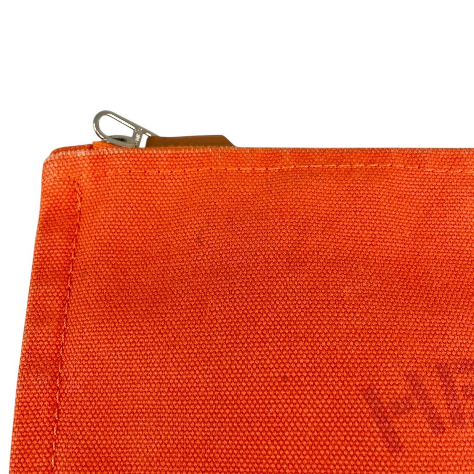 HERMES エルメス ヨッティングフラットGM ポーチ コットンキャンバス