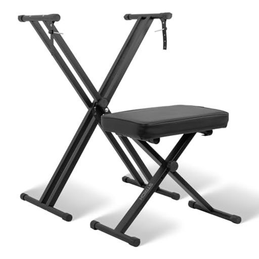 STRICHキーボードスタンド椅子セット7段階高さ調整可能ダブルX型