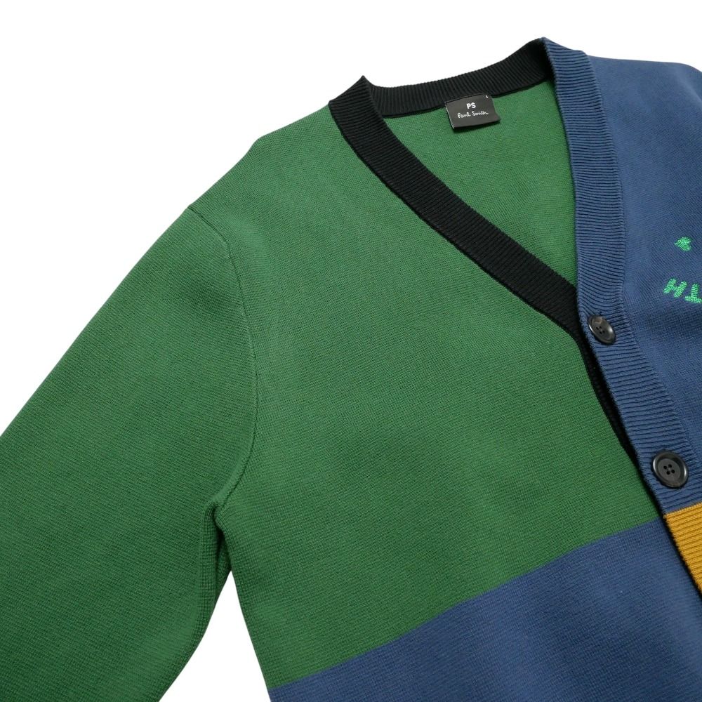 □美品□Paul Smith ポール・スミス Happy カラーブロックカーディガン