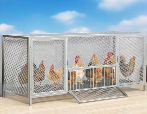 ステンレス製 鶏小屋　飼育専用鶏ケージ TUIYIDUO鶏ケージステンレス製のチキンコープ大型ヘンハウス150*58