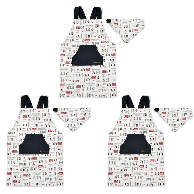 CANDY STYLE バッククロス子どもエプロン 100～120 cm ロンドン行進曲 セット 男の子 かっこいい 子供用 子供 こども エプロン 三角巾 キッズエプロン 幼児 小学生 可愛い かわいい おしゃれ 小学校