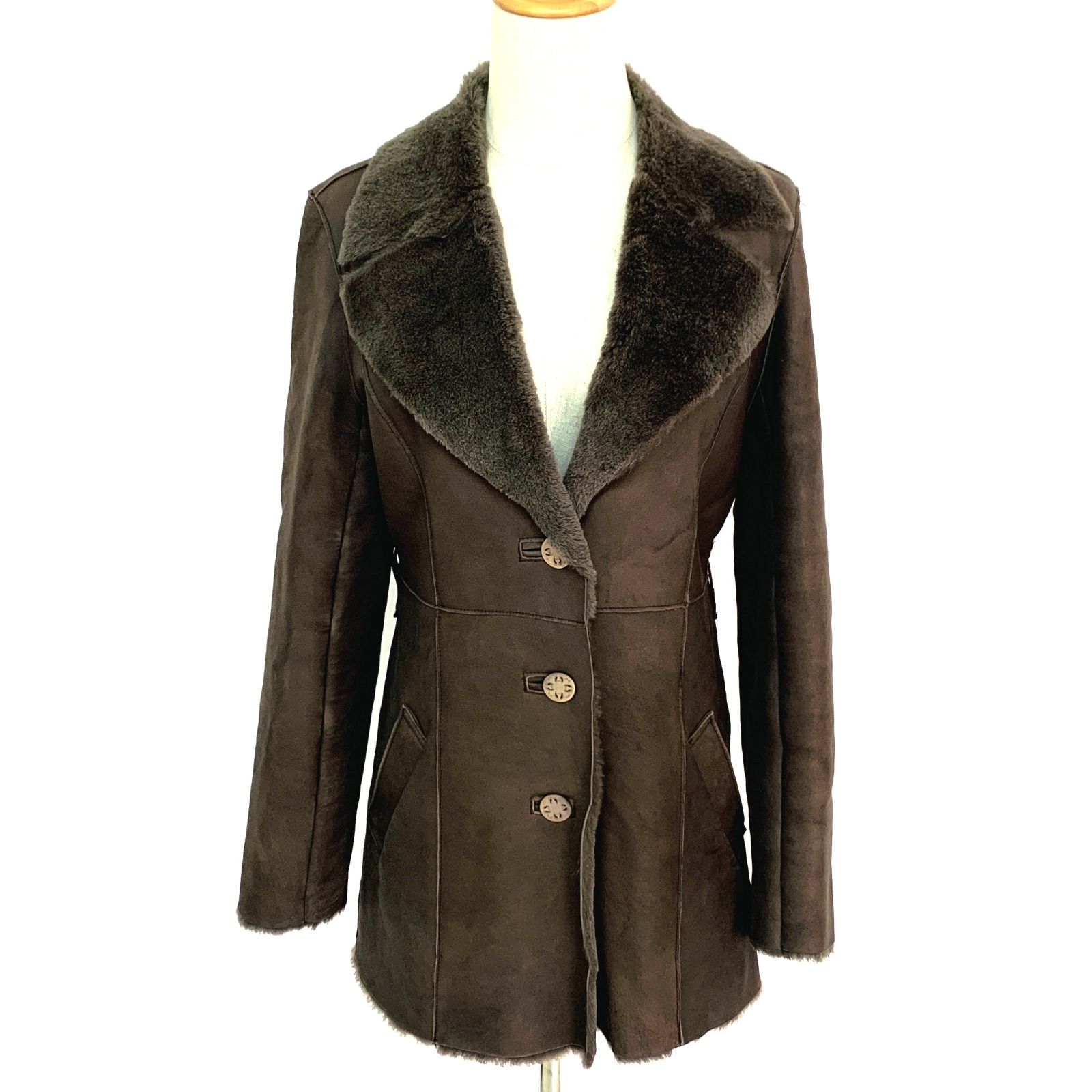 90s ヴィンテージ ラムレザーコート レザージャケット 裏地ファー 羊革