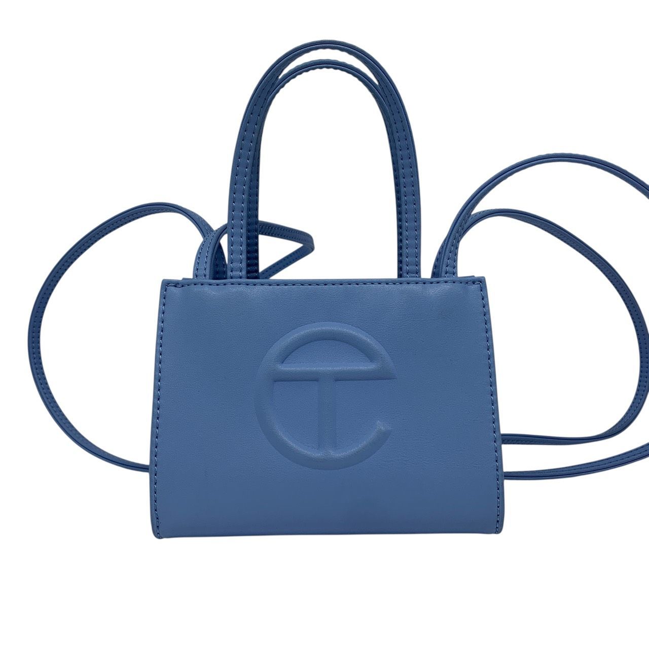 ♪3703 Telfar テルファー スモールショッピングバッグ ブルー 中古 S
