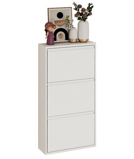 JAVRONシューズラックスリム斜め置きシューズボックス下駄箱薄型完成品 