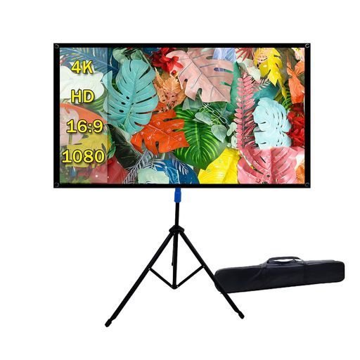 スクリーン　プロジェクターセット 自立式プロジェクタースクリーン4K対応16:980インチ三脚式屋内屋外兼用