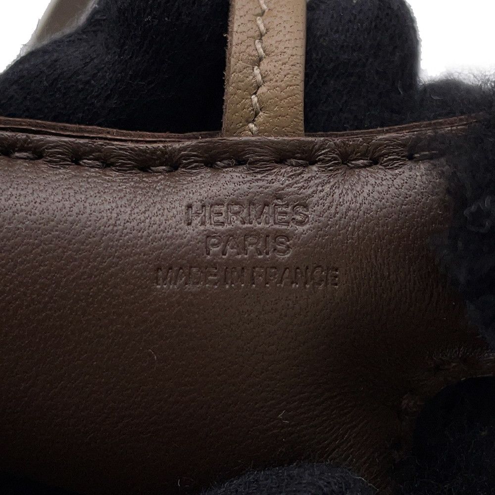 HERMES バックチャーム バディショコラ ムートンW刻印 楽天市場】エルメス バディ チャーム ショコラ×エトゥープ×クロ