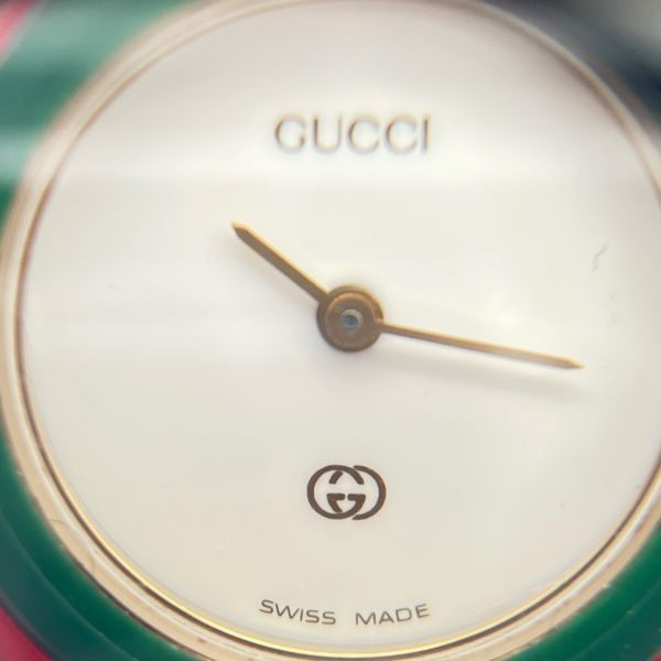○ グッチ GUCCI 腕時計 チェンジベゼル ホワイト文字盤 16カラー