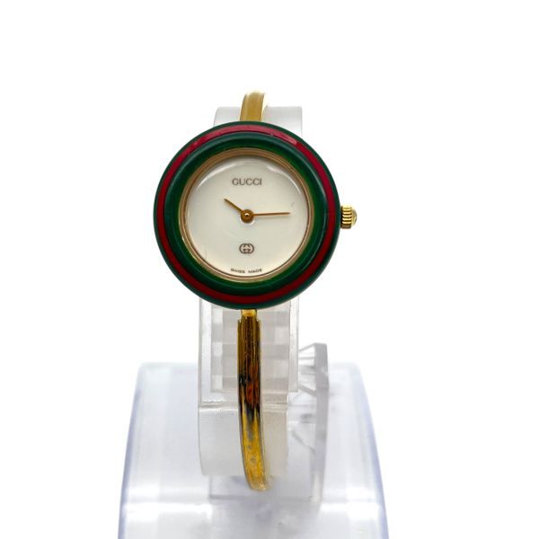 ○ グッチ GUCCI 腕時計 チェンジベゼル ホワイト文字盤 16カラー