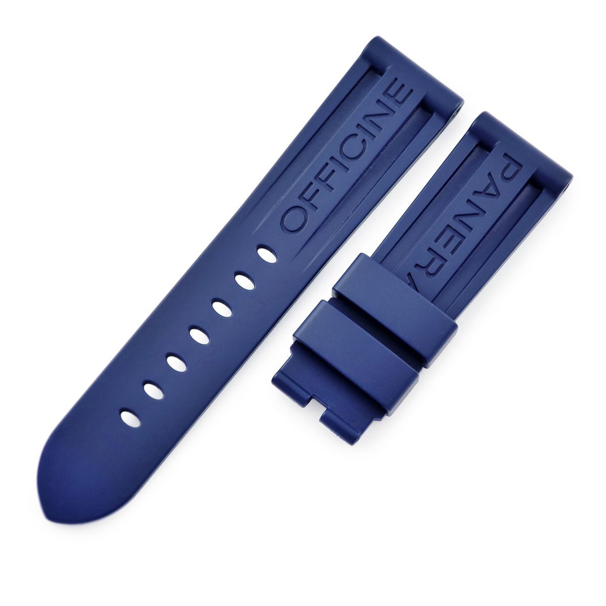 パネライ ルミノール 尾錠用 クロコ 裏ラバー 艶消し 紺 22mm-20mm