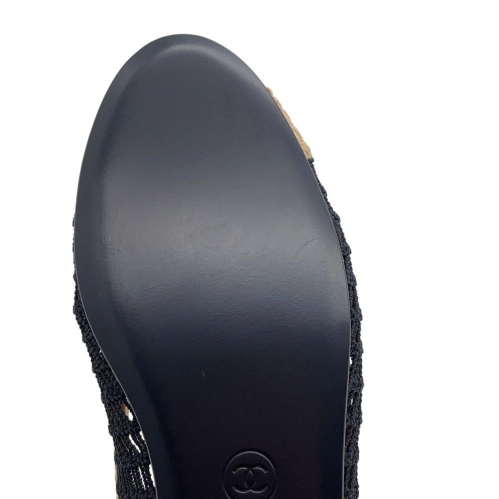 シャネル パンプス バレリーナ フラット ラフィア G38986 レディース