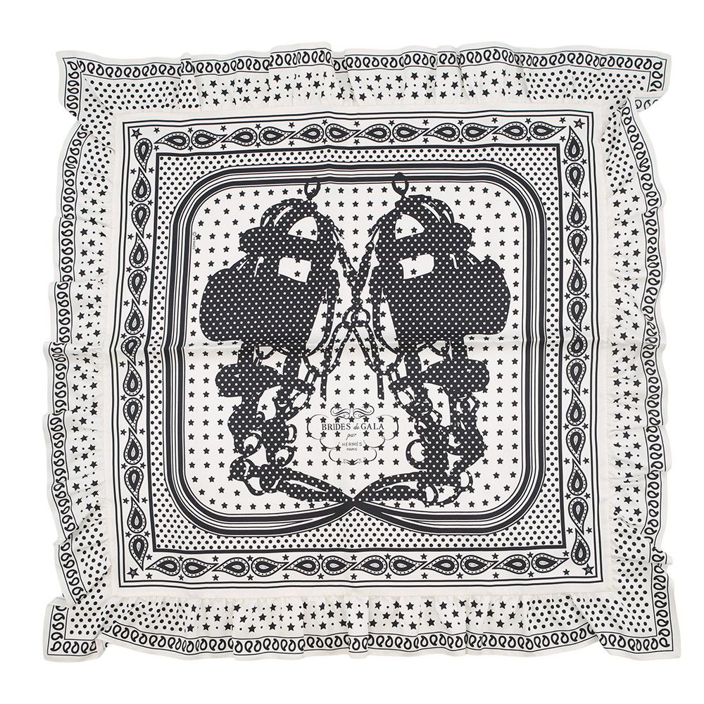 2024エルメス♡ブリッド・ドゥ・ガラ・バンダナフリル エルメス スカーフ カレ70 バンダナ フリル ブリッド・ドゥ・ガラ