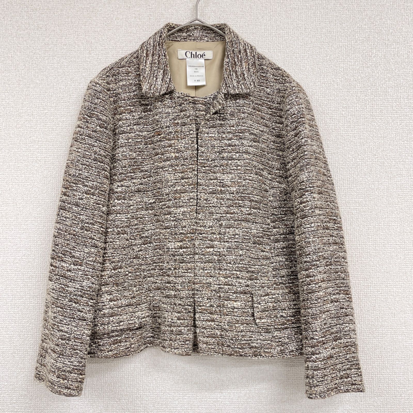Chloe ツイードジャケット S Chloe クロエ ジャケット ツイード コットン レーヨン フランス製