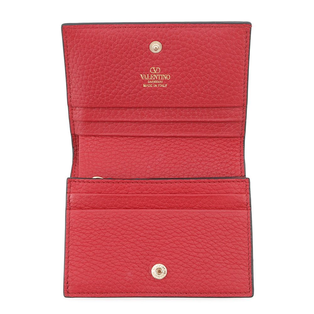 ヴァレンティノ　ガラヴァーニ　長財布　2つ折り　レッド　赤　がま口 赤のロックスタッズが◎。ヴァレンティノの長財布でツキを呼び込もう
