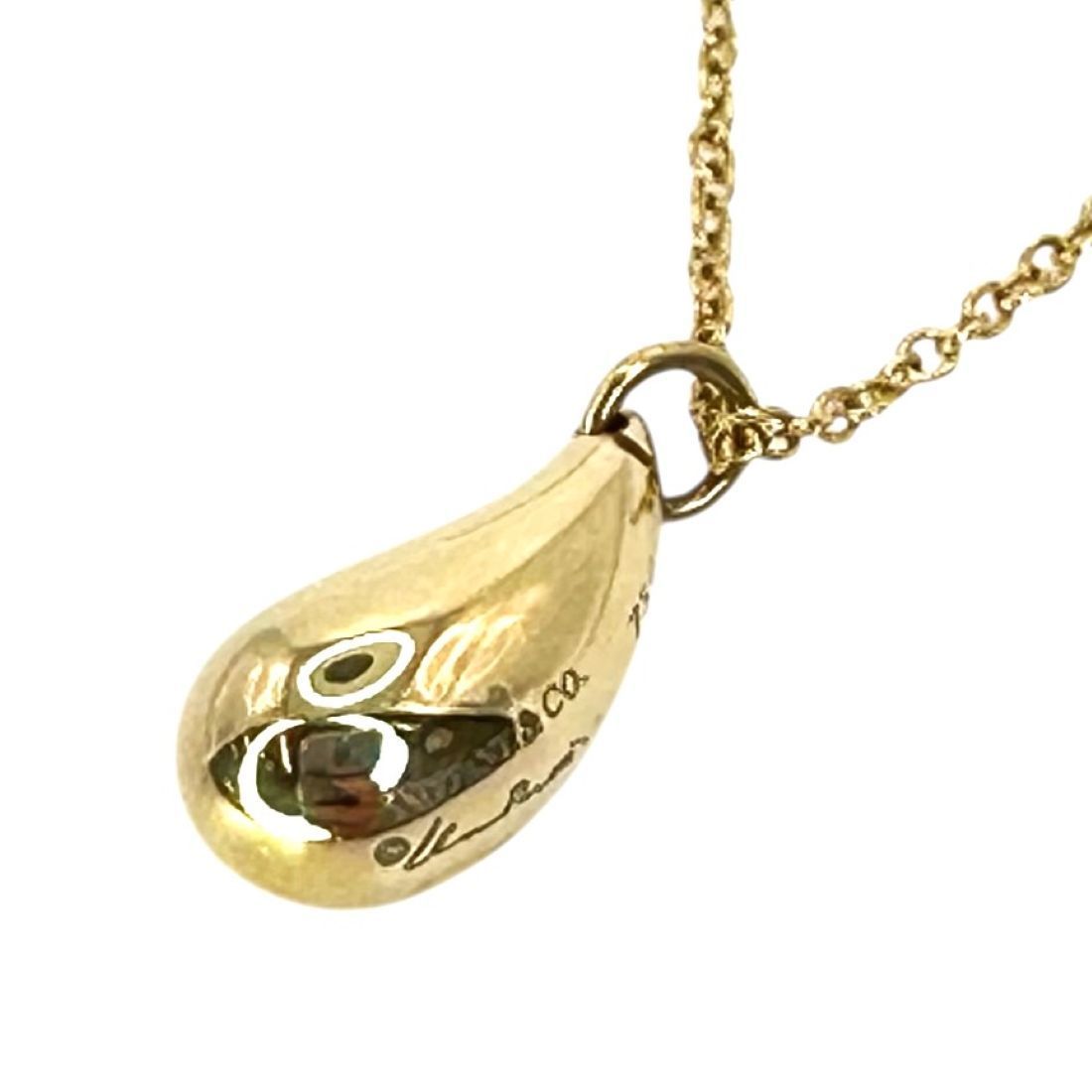 Tiffany&Co.】 ティファニー ティアドロップ ネックレス Au750 K18 