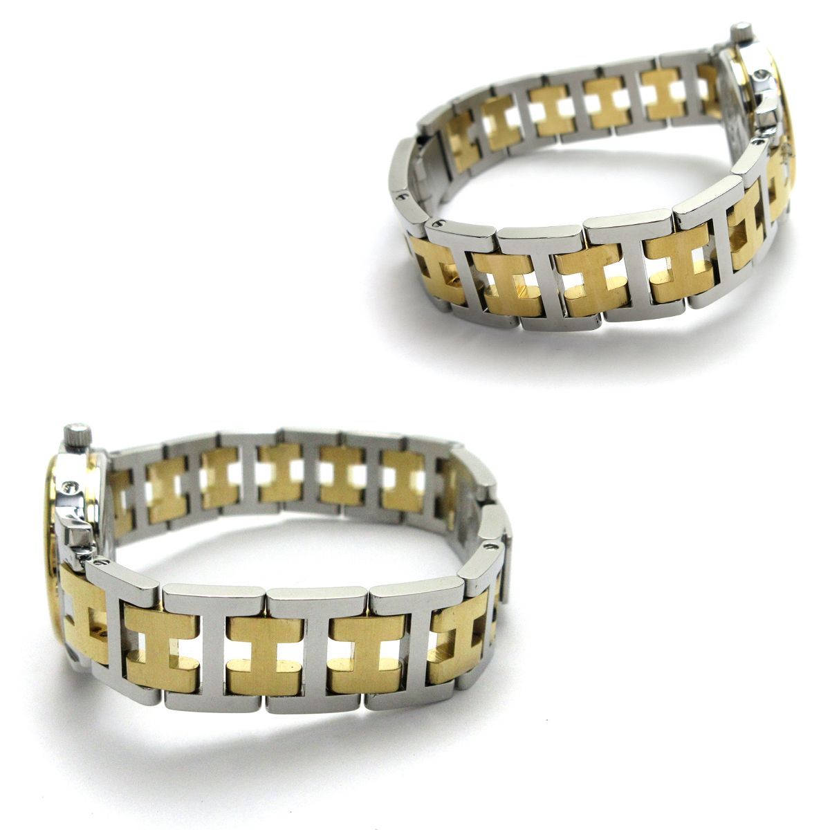 エルメス クリッパー レディース ゴールドコンビ デイト 白文字盤 時計