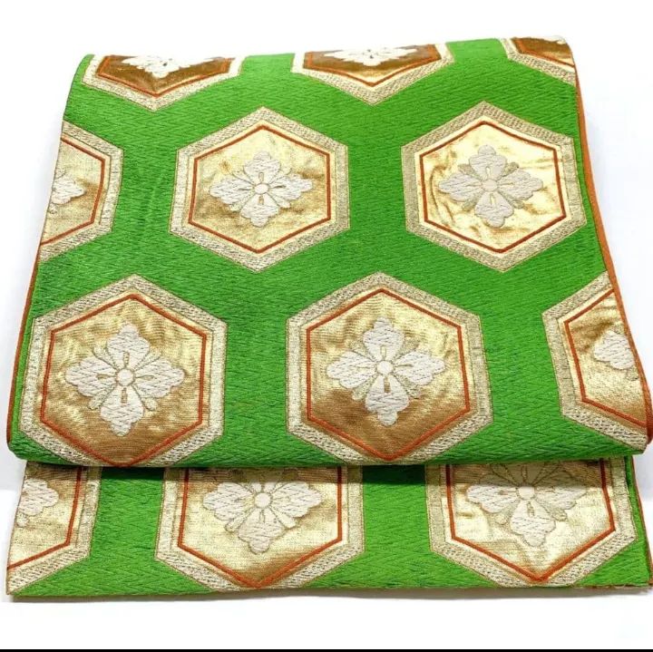 5060］袋帯 花菱亀甲文様 刺繍 正絹 着物 フォーマル - メルカリ