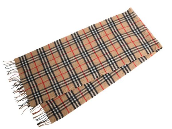 高級 100% カシミヤ 90s イギリス製 バーバリー チェック マフラー