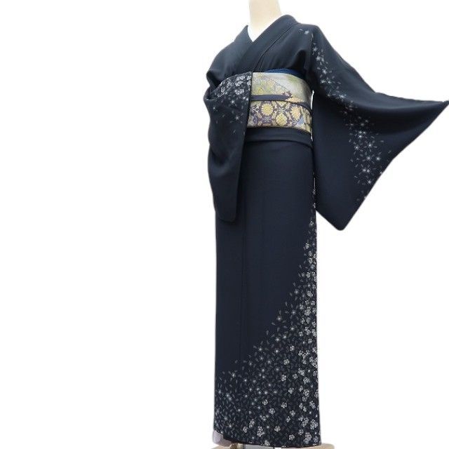 百華❀Y4296◇美品 中町明落款 手縫い仕立て 正絹 桜 訪問着 着物 単品