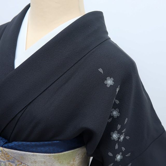 百華❀Y4296◇美品 中町明落款 手縫い仕立て 正絹 桜 訪問着 着物 単品