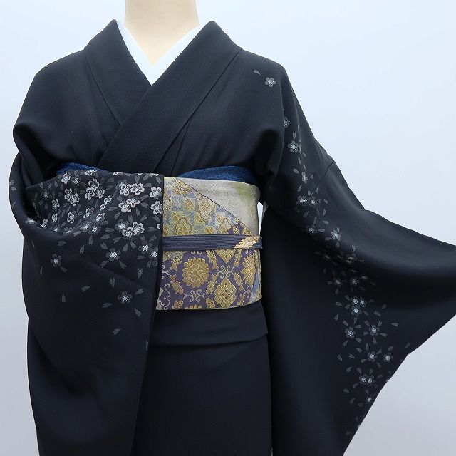 百華❀Y4296◇美品 中町明落款 手縫い仕立て 正絹 桜 訪問着 着物 単品