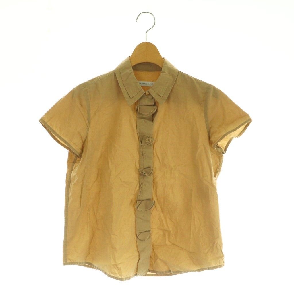シーバイクロエ SEE BY CHLOE シャツ 半袖 フリル I40 ベージュ /MI
