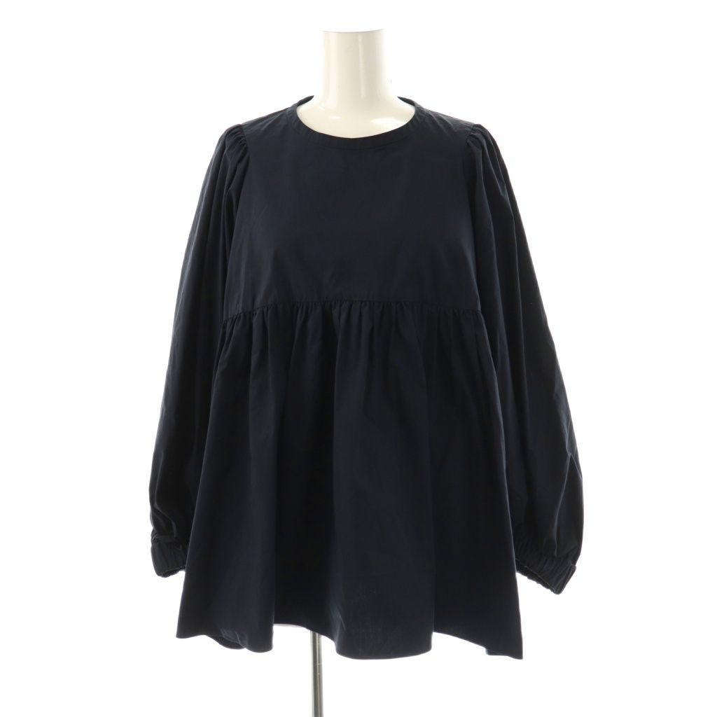 ヨリ yori バックリボンギャザーブラウス 長袖 38 ネイビー /HK □OS