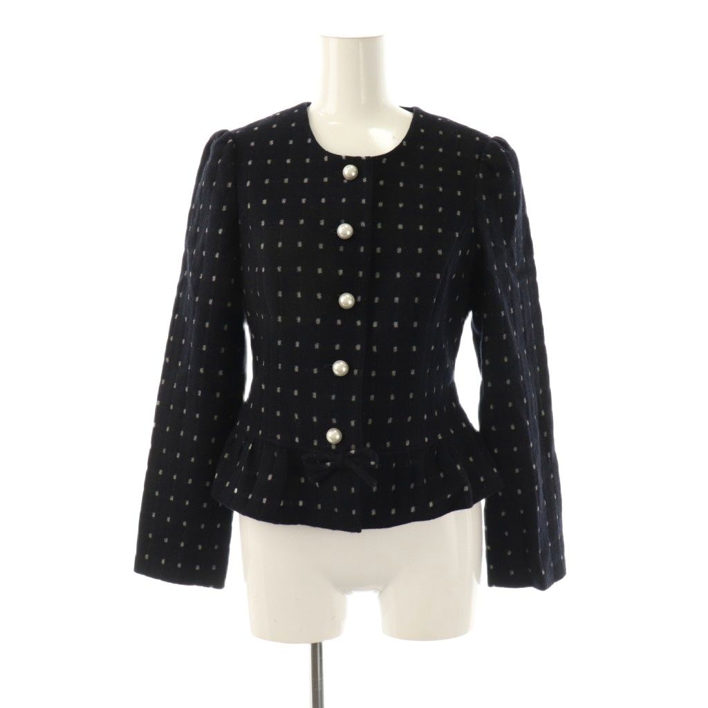 エムズグレイシー M'S GRACY ジャケット ノーカラー ドット スカート