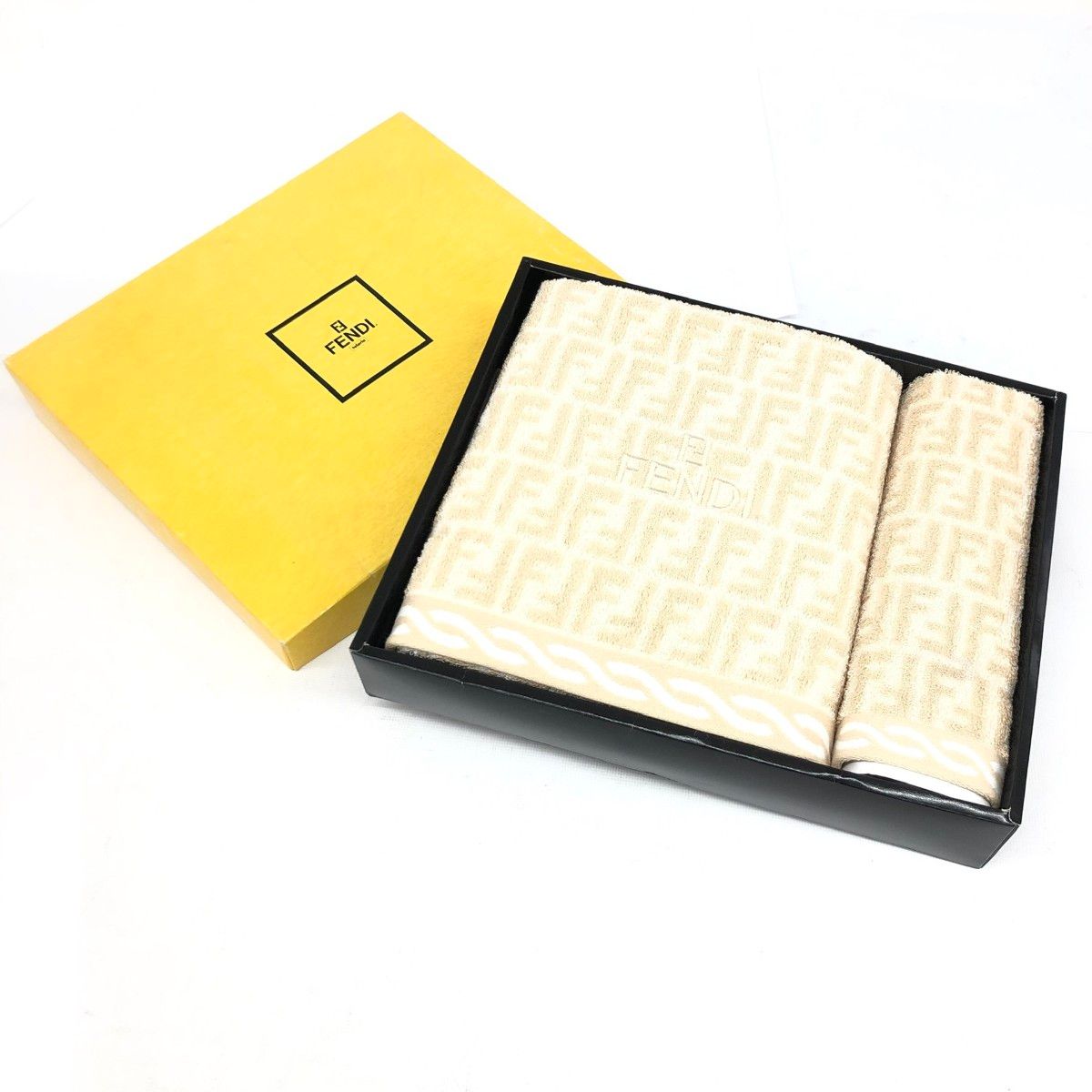 FENDI フェンディ タオルセット ズッカ/FFロゴ/コットン/ベージュ バス