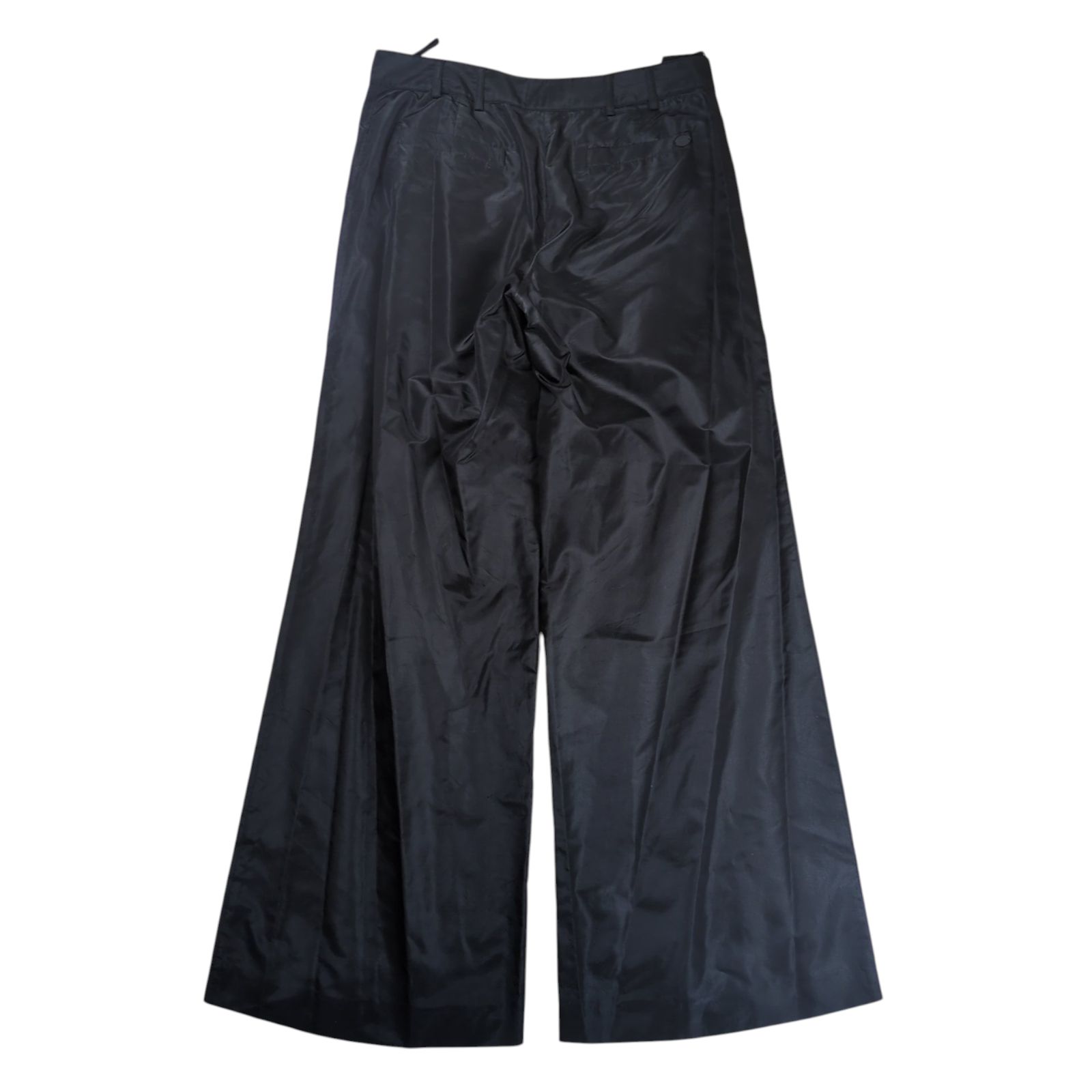 CHANEL Coco Mark Plate Silk Wide Flare Pants