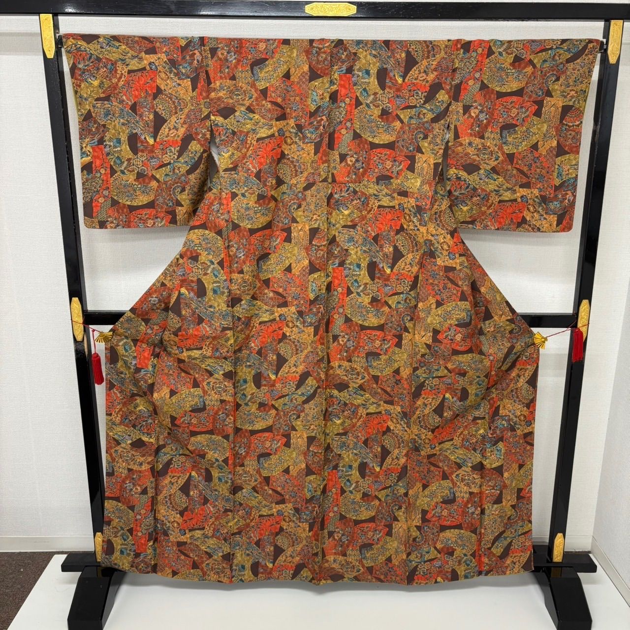 紬 更紗 裄65.5 正絹 美しい染め 袷 着物 MK-2647 - メルカリ