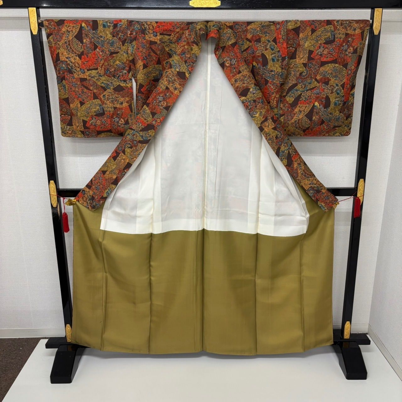 紬 更紗 裄65.5 正絹 美しい染め 袷 着物 MK-2647 - メルカリ