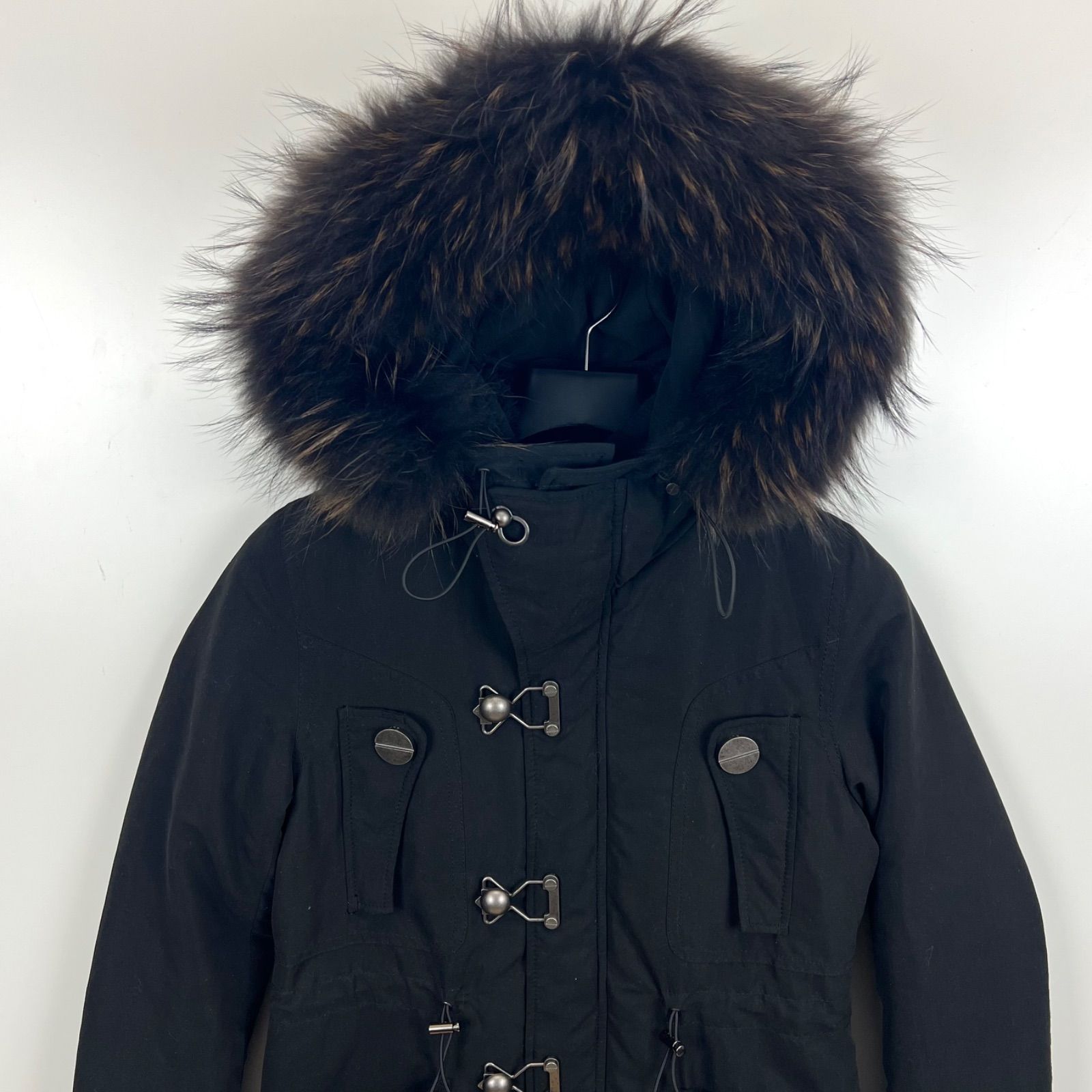SLY y2k archive military black fur mods coat 1 S スライミリタリー