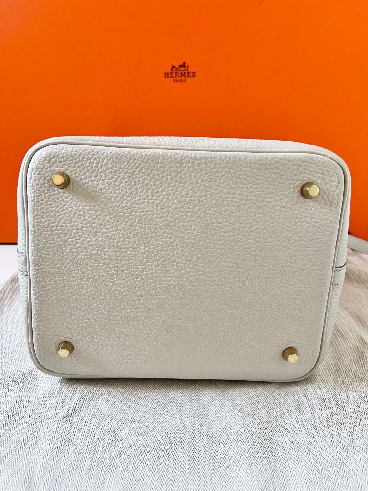 オレンジBOX付☆ エルメス ピコタンロック MM ベトン U刻印 ゴールド 