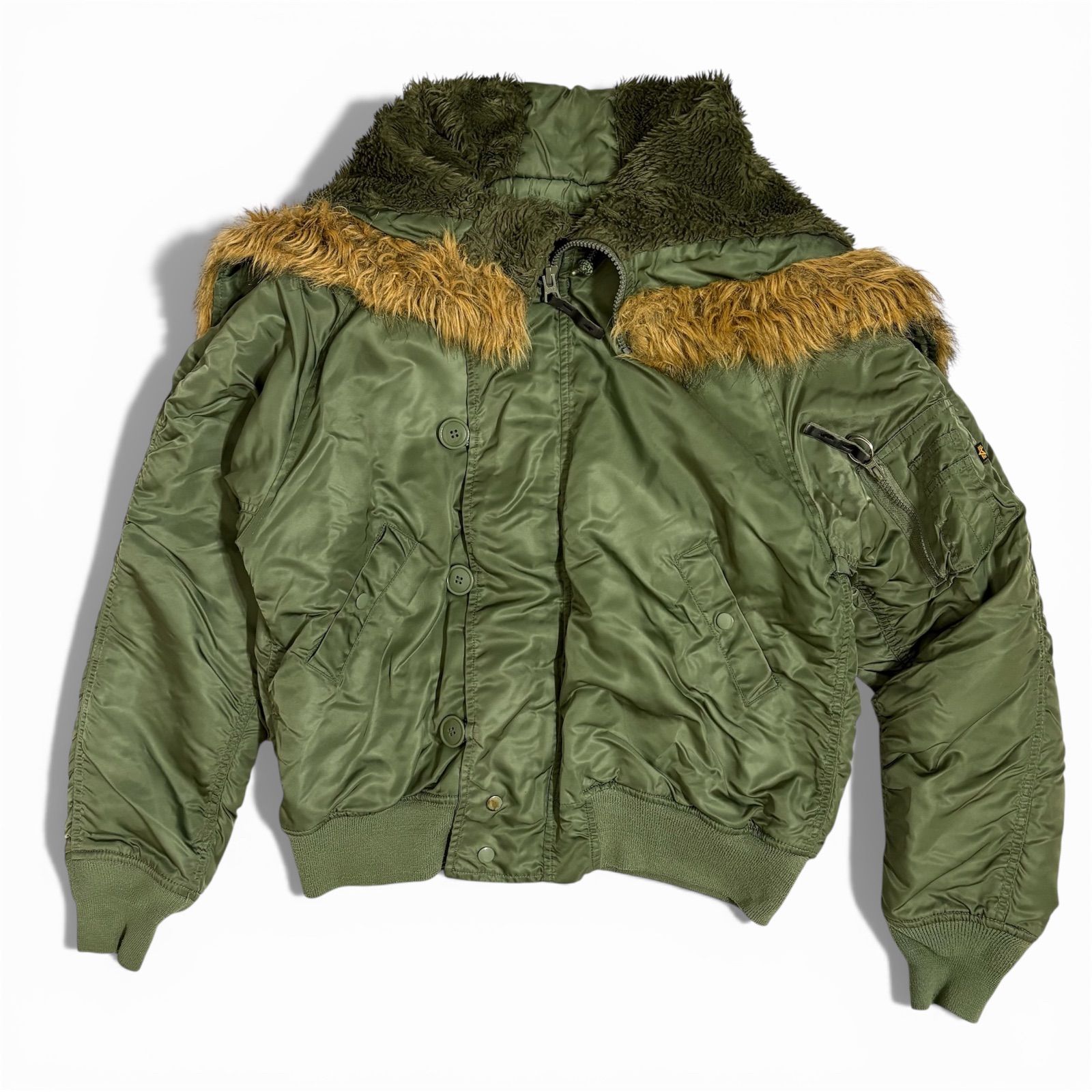 メンズ ALPHA INDUSTRIES N2B 短丈 フライトジャケット カーキ