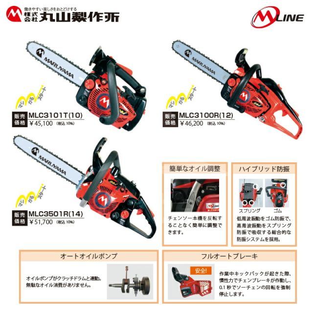 M Line エンジン式 チェンソー 12 1 リアハンドル 30 cm 3 ガイドバー300 mm