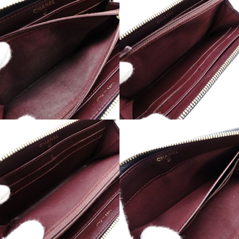 シャネル ラムスキン マトラッセ ラウンドジップ ブラック 長財布 478 CHANEL（シャネル） 財布 マトラッセ レディース ブランド 長財布