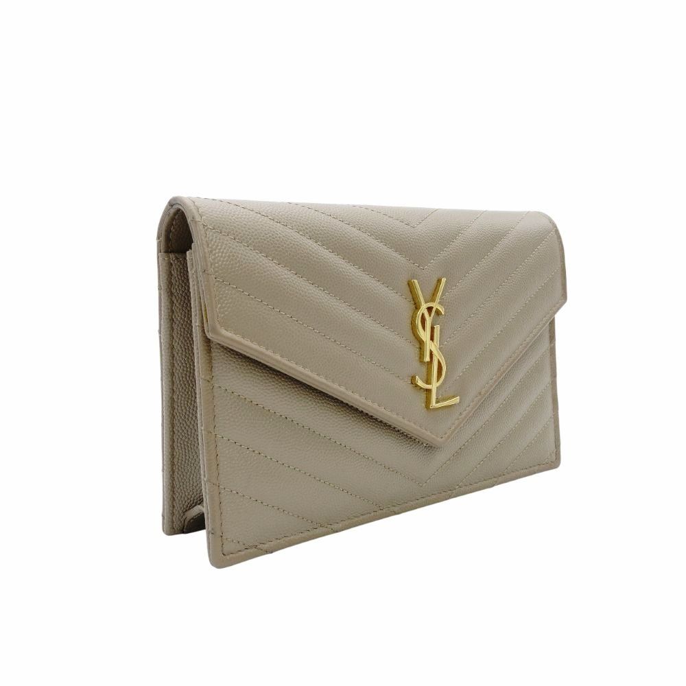 サンローラン SAINT LAURENT カサンドラ チェーン ウォレット レザー