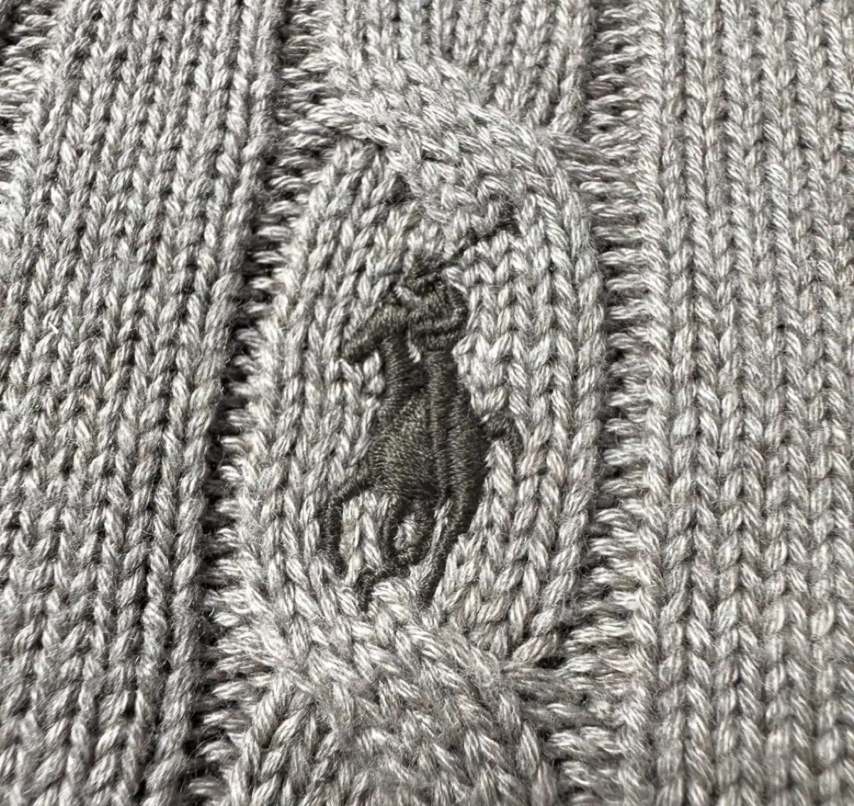 XL ポロラルフローレン ケーブルニット ハーフジップアップ ベージュ