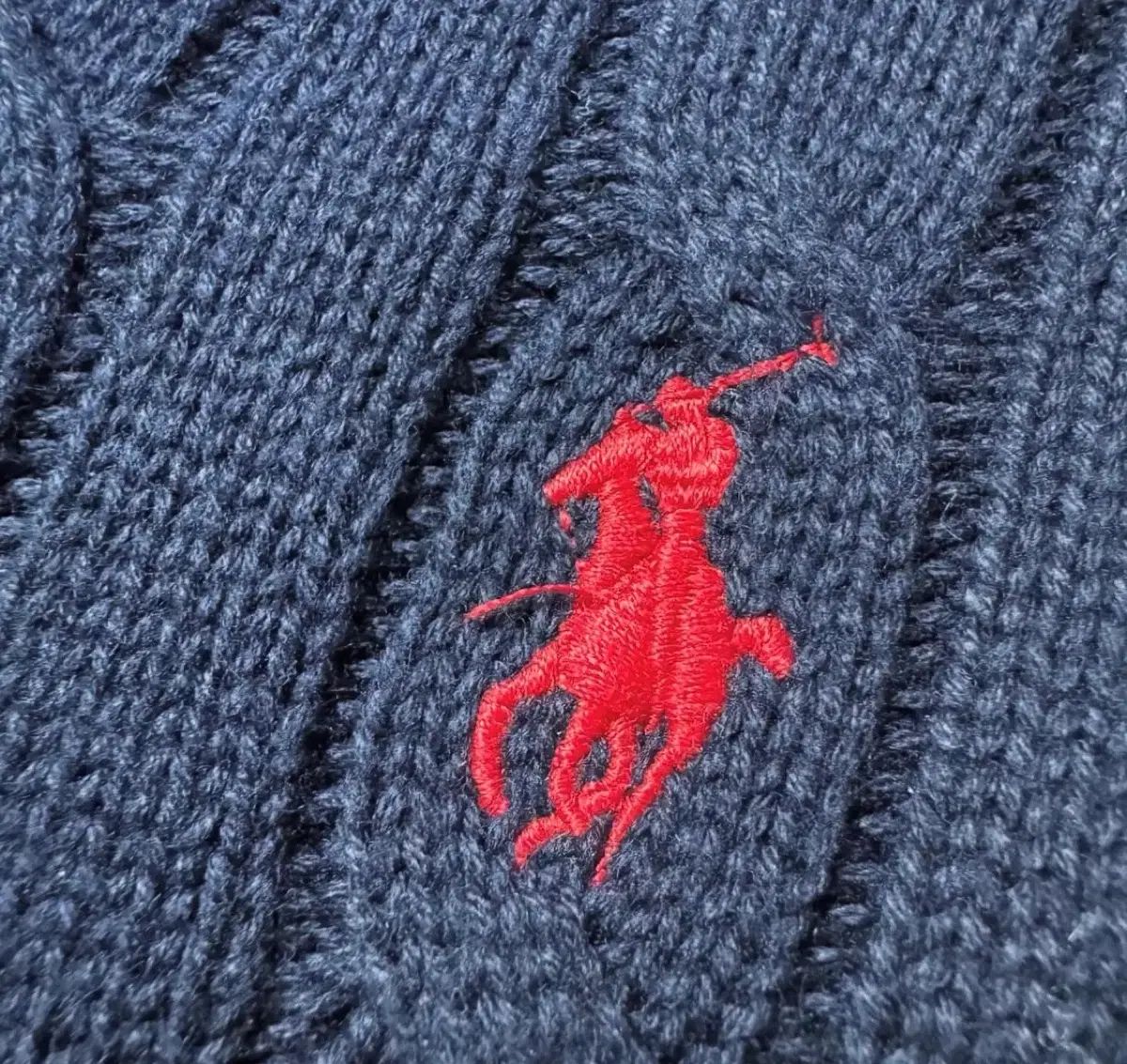 XL ポロ ラルフローレン ネイビー ケーブル ニット ジップアップ