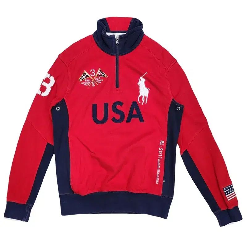 Polo Ralph Lauren ビッグポニー　レーシング　USA swag RALPH LAUREN ビックポニー USA レーシング ハーフジップ M トップス