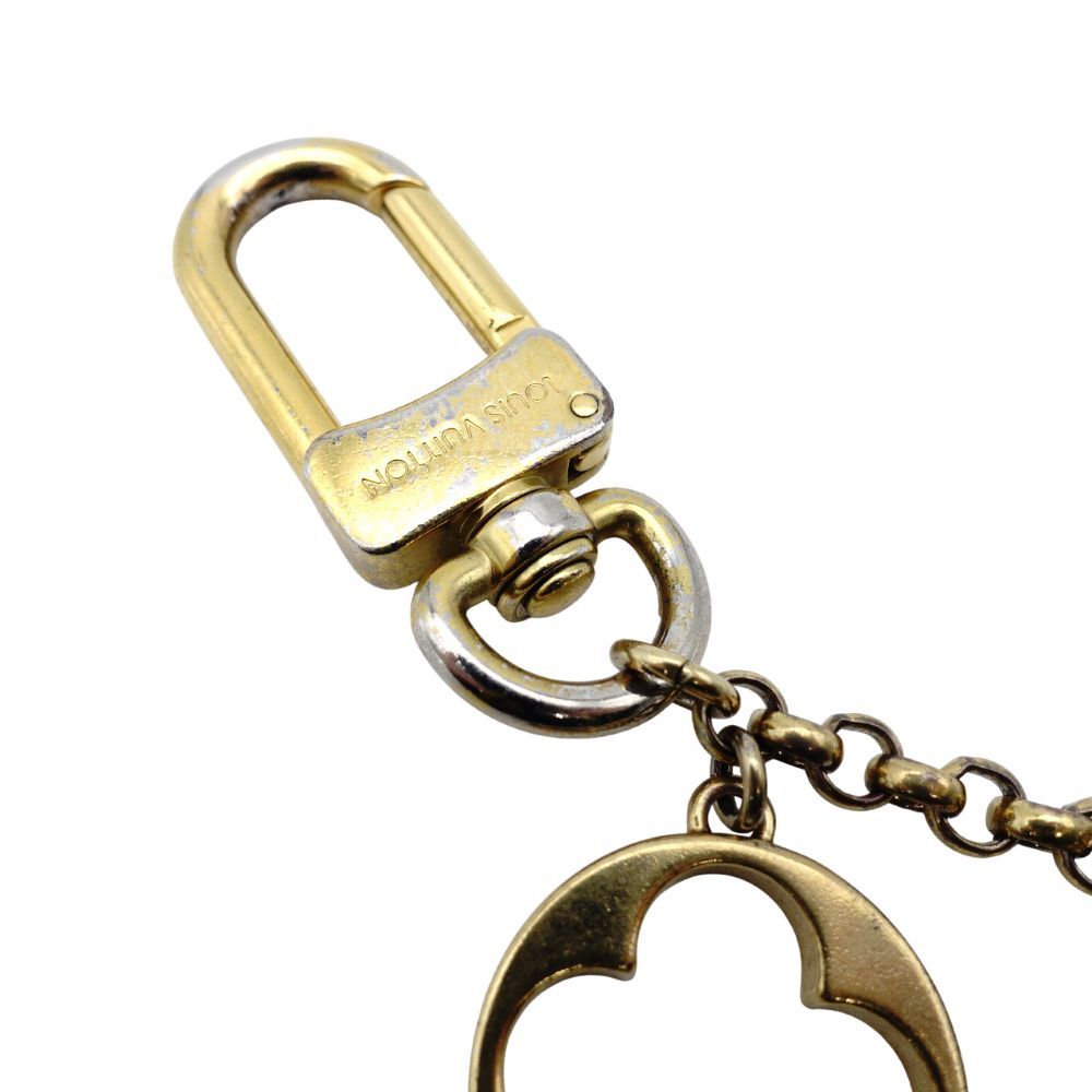 ルイヴィトン LOUIS VUITTON バッグチャーム キーリング ゴールド LV