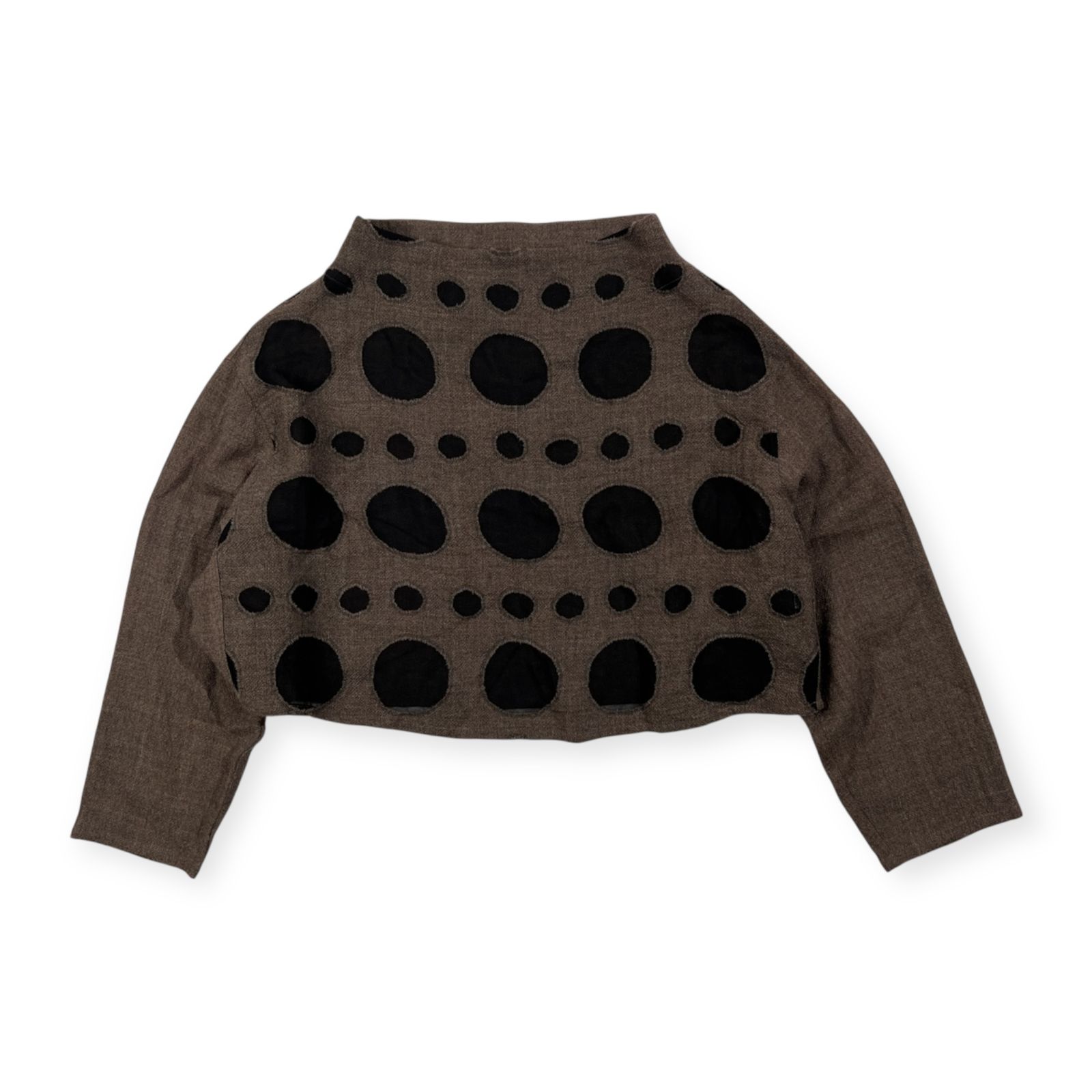 慈雨 ジウ センソユニコ ドット 水玉 ハイネック ウール 長袖