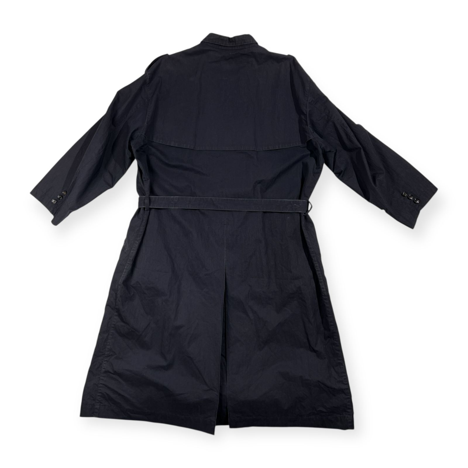 Papas パパス ベルト付き ロング コート サイズ M /ネイビー/メンズ