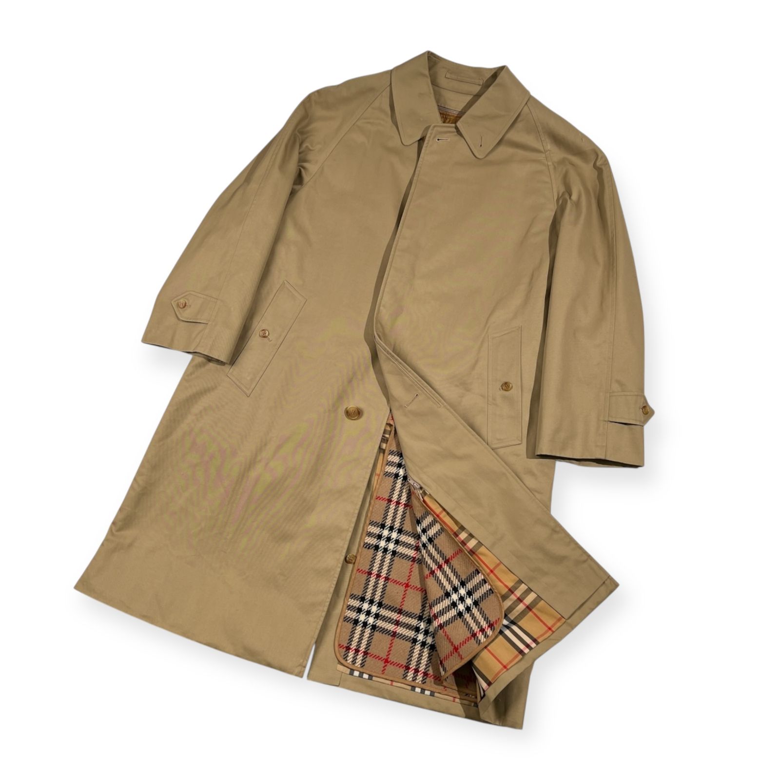 Burberrys バーバリー 裏チェック ステンカラーコート ウールライナー