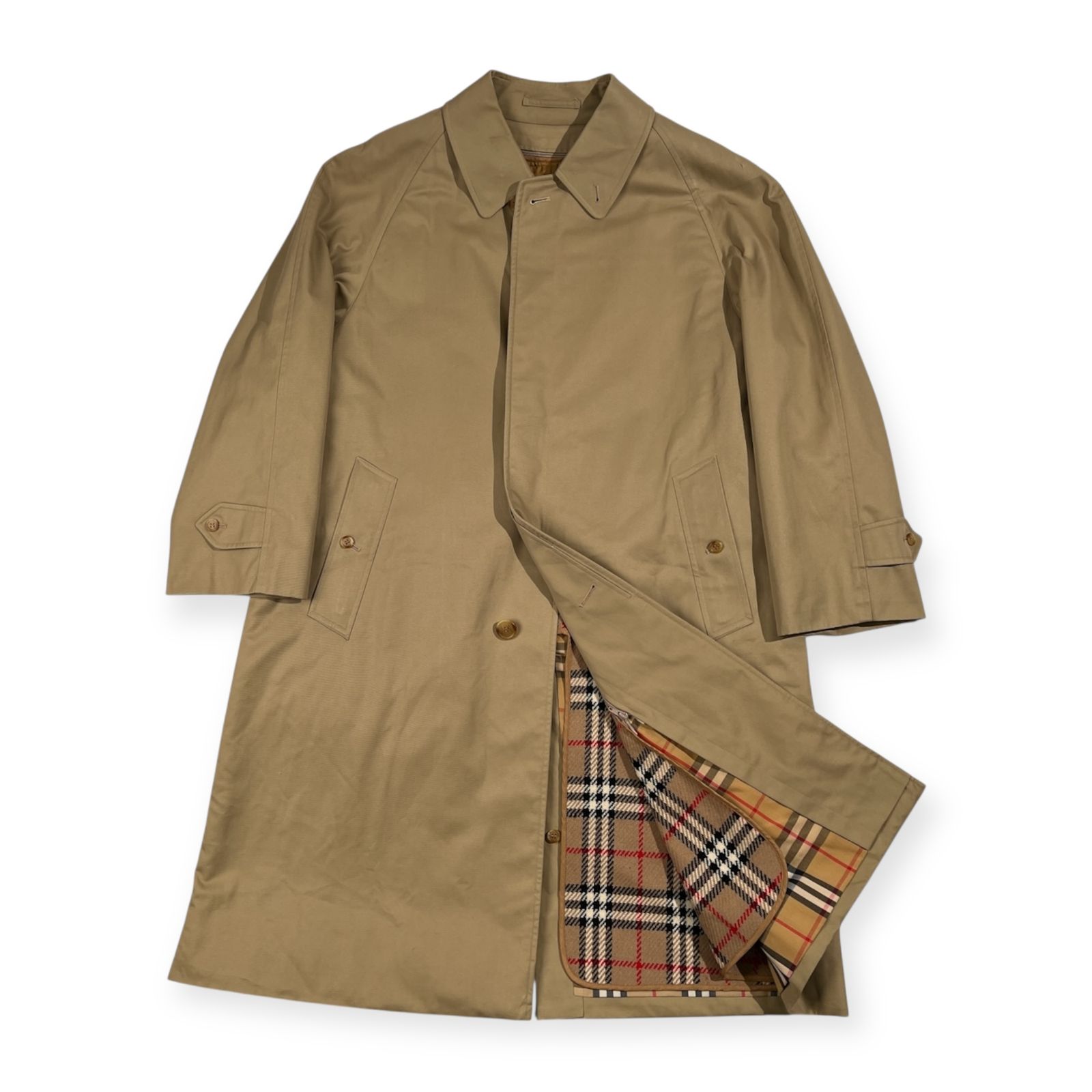 Burberrys バーバリー 裏チェック ステンカラーコート ウールライナー