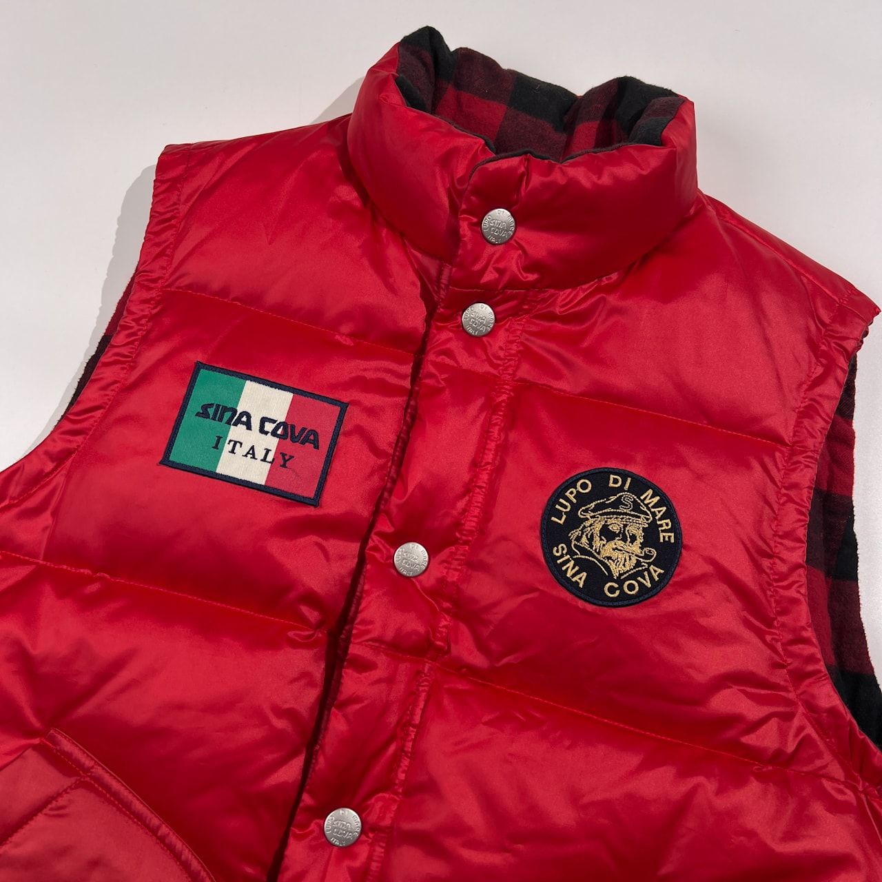 美品 SINACOVA シナコバ キルティング ダウンベスト リバーシブル 4L